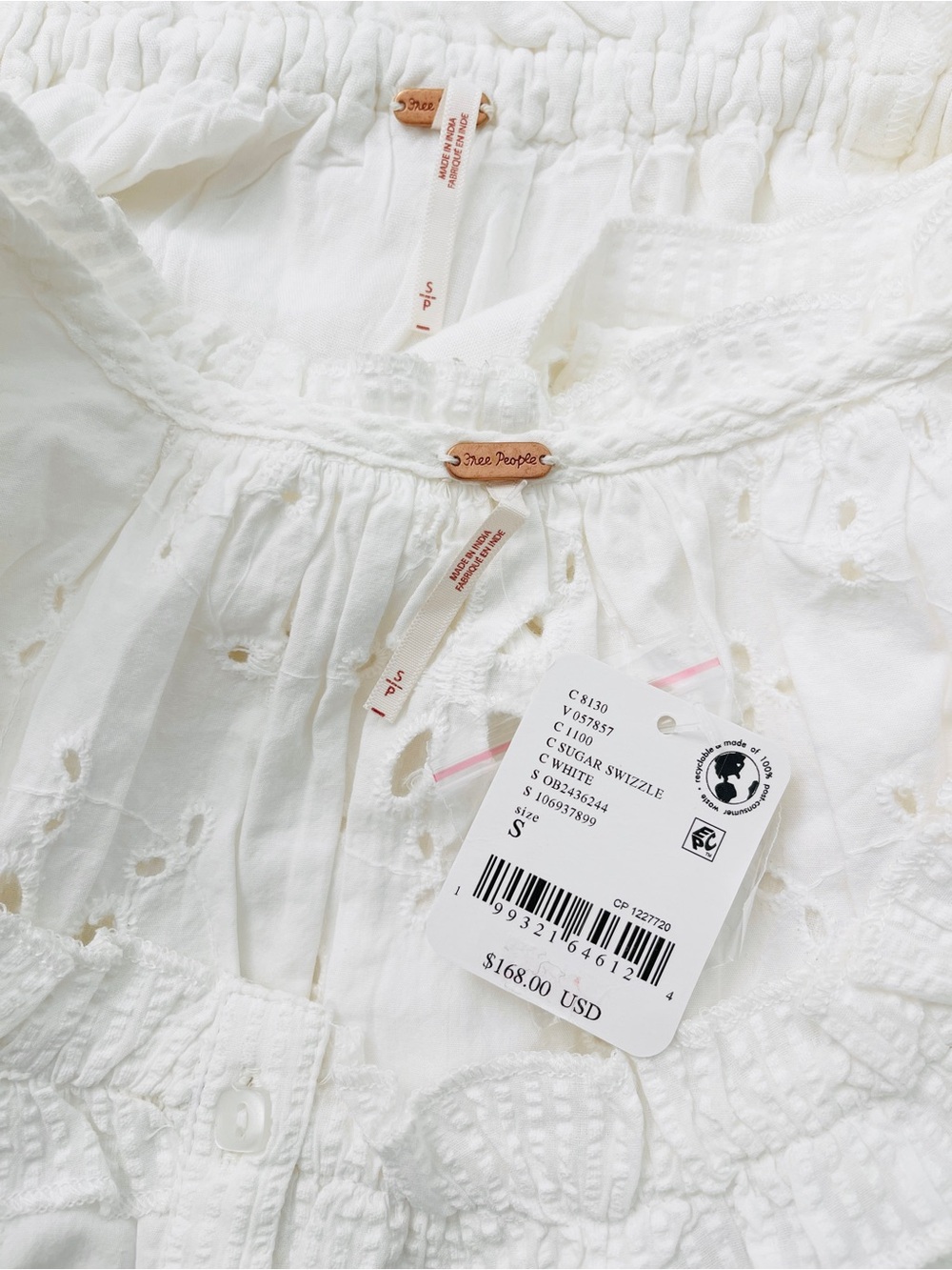 NWT Free People Madelyn Cotton Set: Maxi Skirt Embroidered Eyelet Top Size Small - Picture 4 of 5
